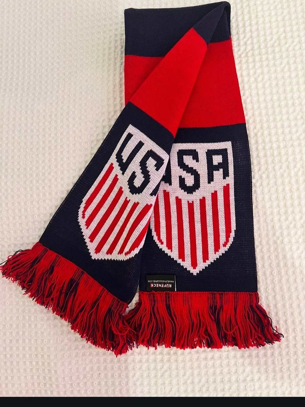 World Cup USA Red & Navy Soccer Scarf